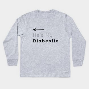 He's My Diabestie Kids Long Sleeve T-Shirt